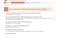 Cổng Dịch vụ công quốc gia cung cấp thêm 6 dịch vụ giải quyết khó khăn do Covid-19