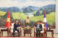 Thường trực Ban Bí thư Võ Văn Thưởng thăm và làm việc tại Lào