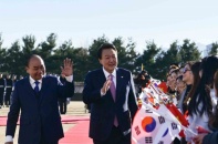 Tổng thống Hàn Quốc đón Chủ tịch nước Nguyễn Xuân Phúc theo nghi thức cao nhất