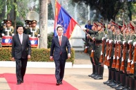 Lễ đón chính thức Chủ tịch nước Võ Văn Thưởng thăm CHDCND Lào