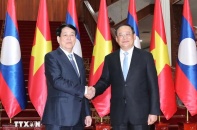 Chủ tịch nước Lương Cường hội kiến Thủ tướng Chính phủ Lào Sonexay Siphandone