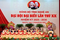 Khai mạc Đại hội Đảng bộ tỉnh Nghệ An lần thứ XX, nhiệm kỳ 2025 - 2030 
