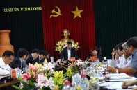 Bộ trưởng Bộ Kế hoạch và Đầu tư Nguyễn Chí Dũng làm việc tại tỉnh Vĩnh Long