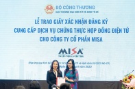 MISA nhận giấy xác nhận cung cấp dịch vụ chứng thực hợp đồng điện tử