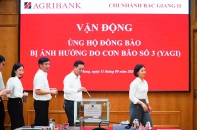 Cán bộ, người lao động Agribank ủng hộ 1 ngày lương khắc phục hậu quả bão số 3