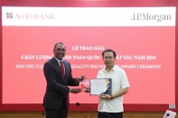 Agribank nhận giải thưởng "Chất lượng Thanh toán quốc tế xuất sắc năm 2024" từ JPMorgan