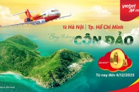 Bay Côn Đảo chỉ từ 0 đồng với “3 ngày vàng” siêu ưu đãi của Vietjet