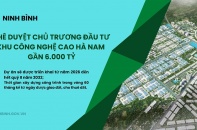 Ninh Bình phê duyệt chủ trương đầu tư Khu công nghệ cao Hà Nam 5.990 tỷ đồng  