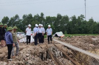 Lãnh đạo EVN đốc thúc thi công các móng cuối đường dây 500 kV đoạn Nam Định - Phố Nối 