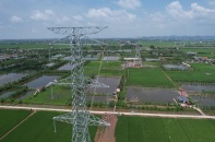 Kéo dây khoảng néo đầu tiên Dự án đường dây 500 kV mạch 3 