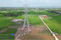 Dự án đường dây 500 kV mạch 3: Cơ bản hoàn thành dựng cột cung đoạn NMNĐ Nam Định I - Thanh Hóa