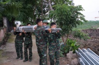 Quân khu 2 tham gia hỗ trợ thi công đường dây 500 kV Lào Cai - Vĩnh Yên
