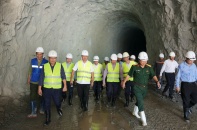 Thủy điện tích năng Bác Ái khắc phục trời mưa nhiều để đẩy nhanh tiến độ thi công