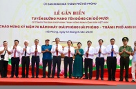 Hải Phòng gắn biển tuyến đường mang tên Tổng Bí thư Đỗ Mười