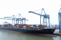 Cảng container Quốc tế Hải Phòng đón chuyến tàu đầu tiên trên hải trình xuyên Thái Bình Dương