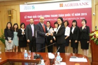 Agribank nhận giải thưởng Chất lượng thanh toán quốc tế năm 2015