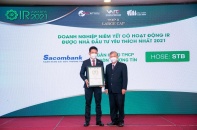 Sacombank vào top 3 doanh nghiệp niêm yết được nhà đầu tư yêu thích nhất năm 2021