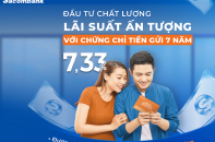 Sacombank phát hành chứng chỉ tiền gửi lãi suất 7,33%/năm