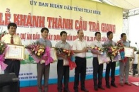 Thái Bình khánh thành cầu Trà Giang vượt sông Trà Lý