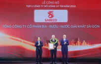 SABECO giữ vững vị thế với danh hiệu Top 1 Công ty Đồ uống có cồn uy tín 2026