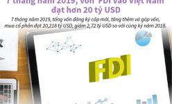 [Infographic] 7 tháng, vốn FDI vào Việt Nam đạt hơn 20 tỷ USD