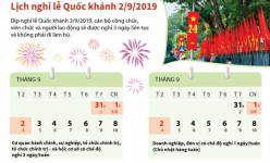 [Infographic] Lịch nghỉ lễ Quốc khánh 2/9/2019