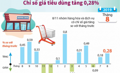 [Infographic] Chỉ số giá tiêu dùng tháng 8 tăng 0,28%