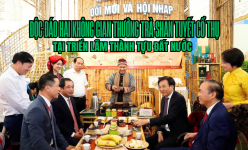 [Ảnh] Độc đáo hai không gian thưởng trà Shan tuyết cổ thụ tại Triển lãm thành tựu đất nước