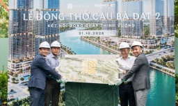 Động thổ xây dựng cầu Bà Dạt 2 tại Palm City, tăng kết nối khu Nam Rạch Chiếc