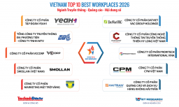 Công bố Top 10 Nơi làm việc tốt nhất Việt Nam 2026 ngành Truyền thông - Quảng cáo - Nội dung số