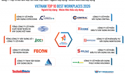 Công bố Top 10 Nơi làm việc tốt nhất Việt Nam 2026 ngành Xây dựng