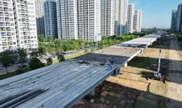 Mưa nhiều ảnh hưởng đến tiến độ thi công dự án đường Vành đai 3, TP.HCM