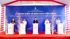 VinEnergo vận hành hệ thống điện mặt trời mái nhà kết hợp pin lưu trữ năng lượng tại Hà Tĩnh