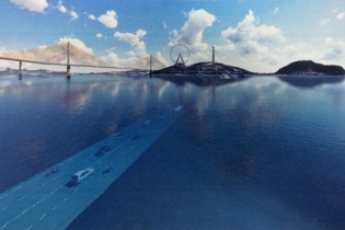 Người dân Quảng Ninh có thể đi qua cầu dây văng Tình Yêu bắc qua eo Cửa Lục 