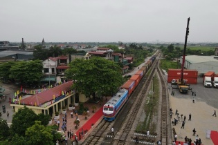 Khai trương đoàn tàu đường sắt chở hàng liên vận quốc tế xuất phát từ Hải Dương 