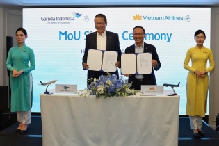 Vietnam Airlines ký biên bản hợp tác với hãng bay lớn nhất Indonesia