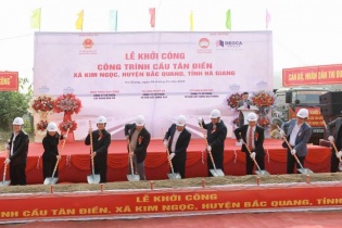 Khởi công xây dựng cầu Tân Điền tại huyện Bắc Quang, Hà Giang