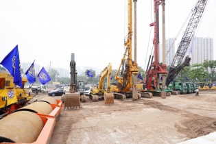 Khởi công xây dựng nút giao khác mức giữa đường vành đai 3,5 với Đại lộ Thăng Long