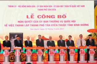 Bình Dương công bố Tân Uyên là thành phố thứ tư của tỉnh
