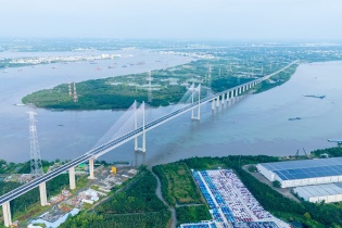 Khánh thành cầu dây văng Bình Khánh trên tuyến cao tốc Bến Lức - Long Thành