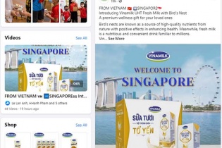 Sữa tươi chứa tổ yến của Vinamilk cập cảng Singapore