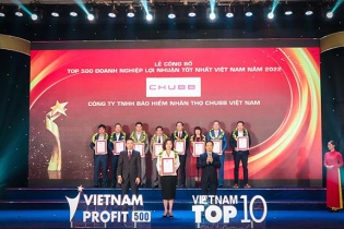 Chubb Life tiếp tục được vinh danh “Top 500 doanh nghiệp lợi nhuận tốt nhất Việt Nam”