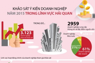 [Infographics] Kết quả khảo sát ý kiến doanh nghiệp về thủ tục hải quan năm 2015