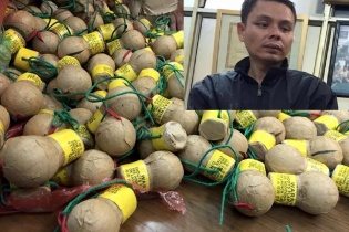 Bắt giữ 700 quả pháo nổ hình lựu đạn đi xe khách về Hà Nội
