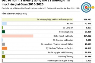 Đầu tư hơn 1,1 triệu tỷ đồng cho 21 Chương trình mục tiêu giai đoạn 2016-2020