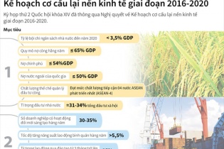 [Infographic] Kế hoạch cơ cấu lại nền kinh tế giai đoạn 2016 - 2020