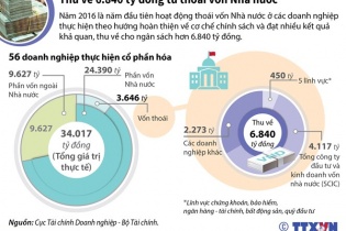 [Infographic] Thu về 6.840 tỷ đồng từ thoái vốn Nhà nước