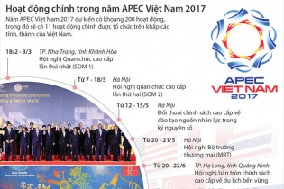 [Infographic] Hoạt động chính trong năm APEC Việt Nam 2017