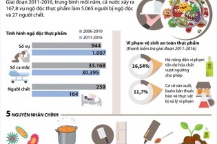 [Infographic] Hơn 5.000 người bị ngộ độc thực phẩm mỗi năm