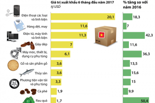[Infographic] Thu hơn 73 tỷ USD từ 12 nhóm hàng xuất khẩu lớn nhất